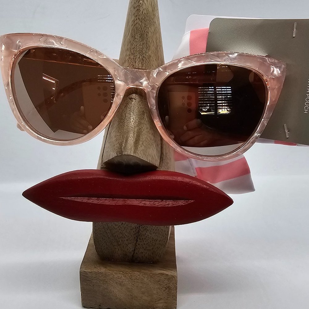 Falls Creek Women's Sunglasses Clear Metallic Pink Tint